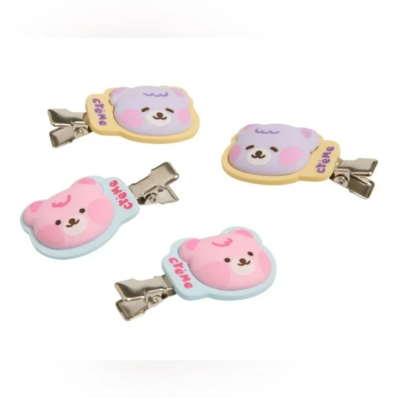 Crème Beary Cute Hair Clips crease free hair clips - Picture 2 of 2